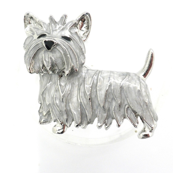 Gold Tone Westie West Highland Terrier Dog Art Brooch
